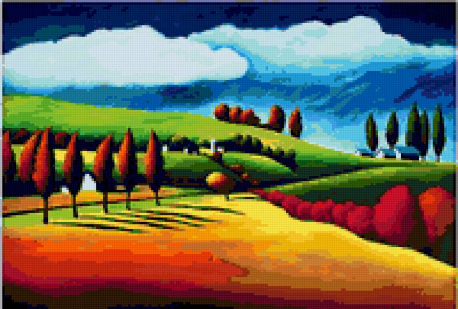 деревенский пейзаж - предпросмотр