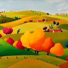 Схема вышивки «деревенский пейзаж»