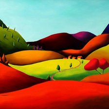 Схема вышивки «деревенский пейзаж»