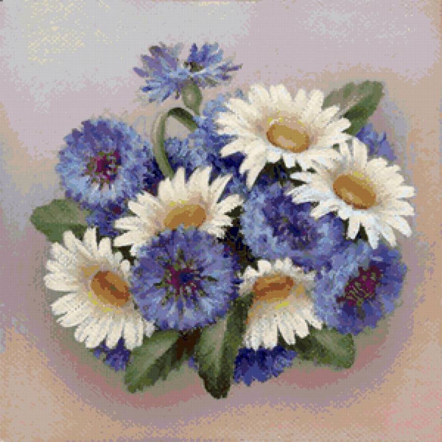 Серия "Букет" - васильки, цветы, ромашки - предпросмотр