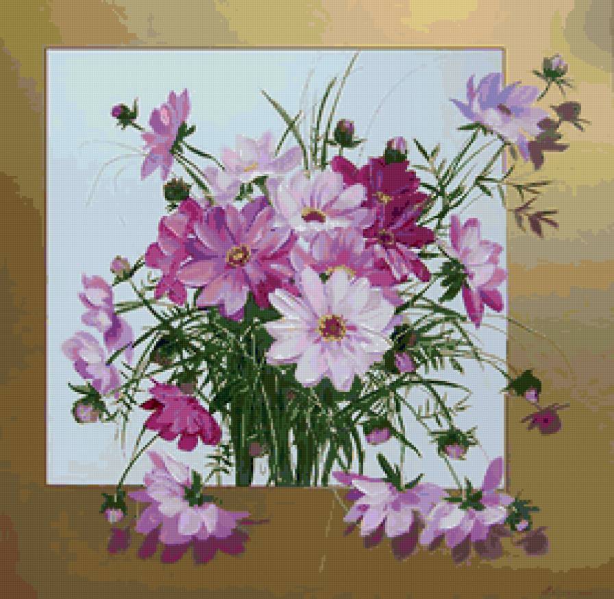 космея - цветы, букет - предпросмотр