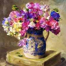 Схема вышивки «цветы в вазе»