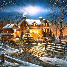 Схема вышивки «Рождественская картина»