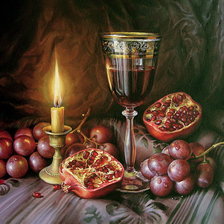 Схема вышивки «Вино и фрукты»