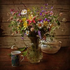 Схема вышивки «цветы в вазе»