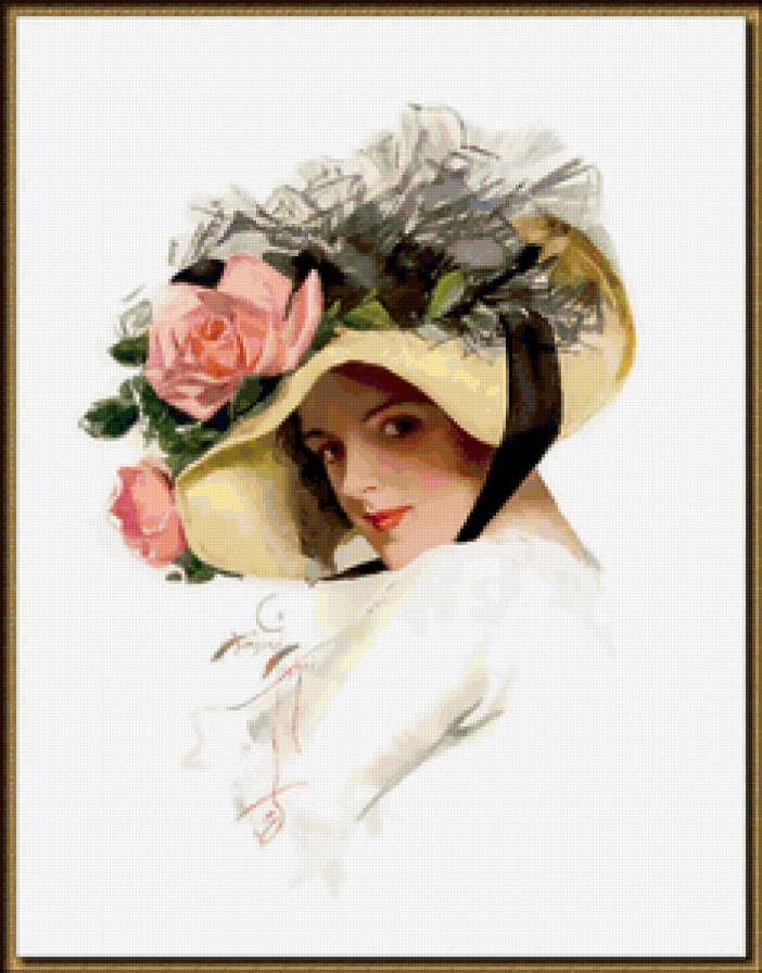 девушка в шляпе - художник, девушка - предпросмотр