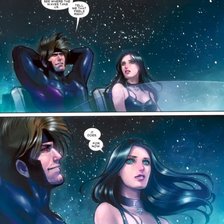 Схема вышивки «Лаура и Гамбит»