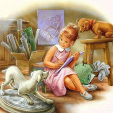 Схема вышивки «Маленькая художница»