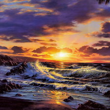 закат на море