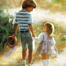 Схема вышивки «Брат и сестра»