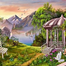 Схема вышивки «Беседка»