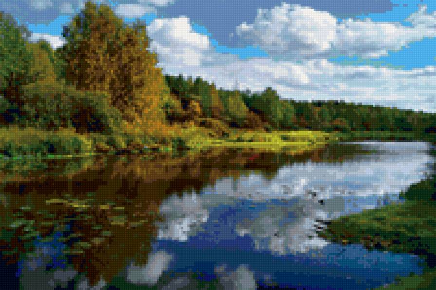 Река летом - пейзаж, вода, лето, природа, река - предпросмотр