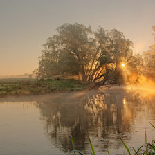 Схема вышивки «Утро на реке»