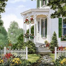 Схема вышивки «картина дом»