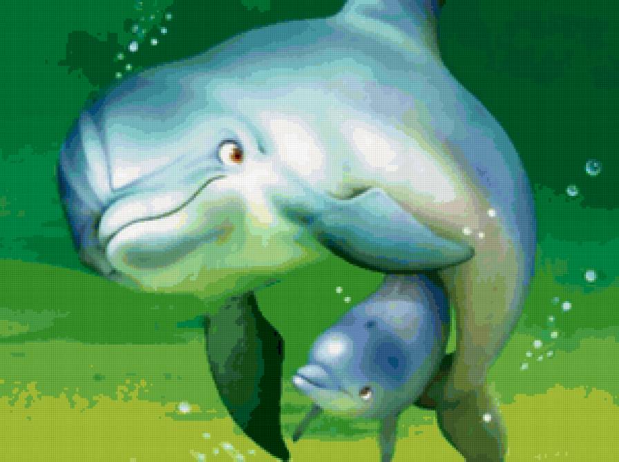 Серия "Детское" - животные, дельфины - предпросмотр