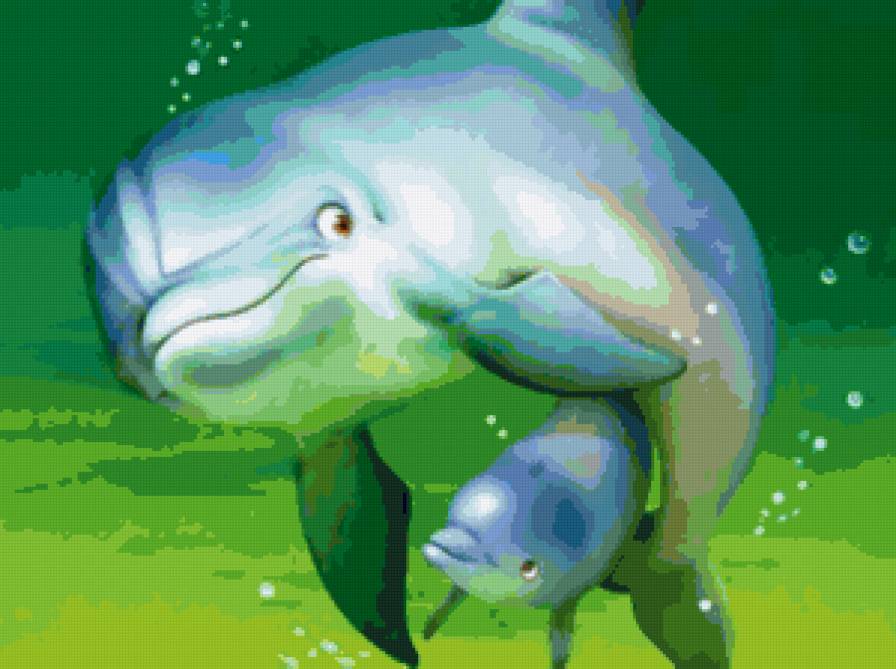 Серия "Детское" - животные, дельфины - предпросмотр