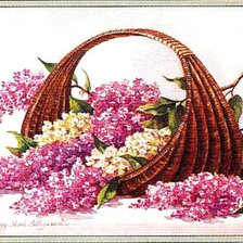 Схема вышивки «сирень в плетеной корзинке»