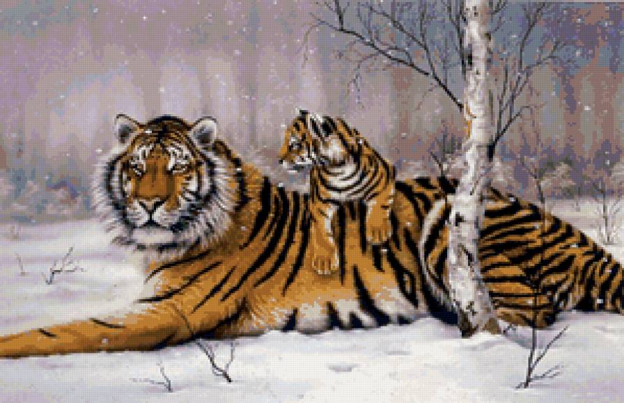 №104403 - природа, кошка, животные, искусство, живопись, картина - предпросмотр