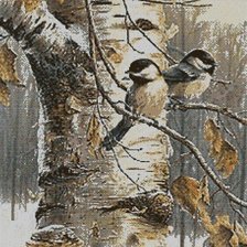 Схема вышивки «Птички-синички»