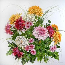 Схема вышивки «хризантемы»