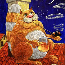 Схема вышивки «Смешной кот»