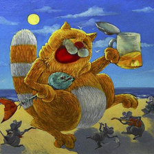 Схема вышивки «Смешной кот»