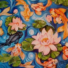 Схема вышивки «золотые рыбки»