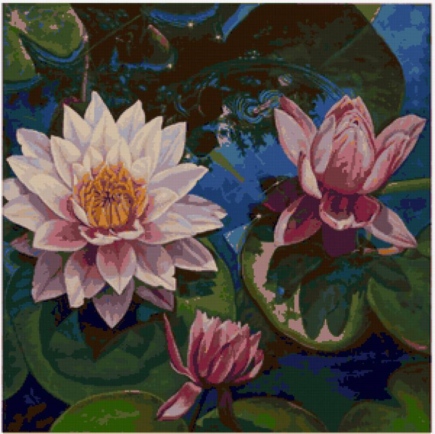 Серия "Букет" - цветы, лотосы, букет - предпросмотр