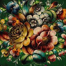 Схема вышивки «жостовский узор на подушку»