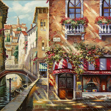 Схема вышивки «улочка венеции»