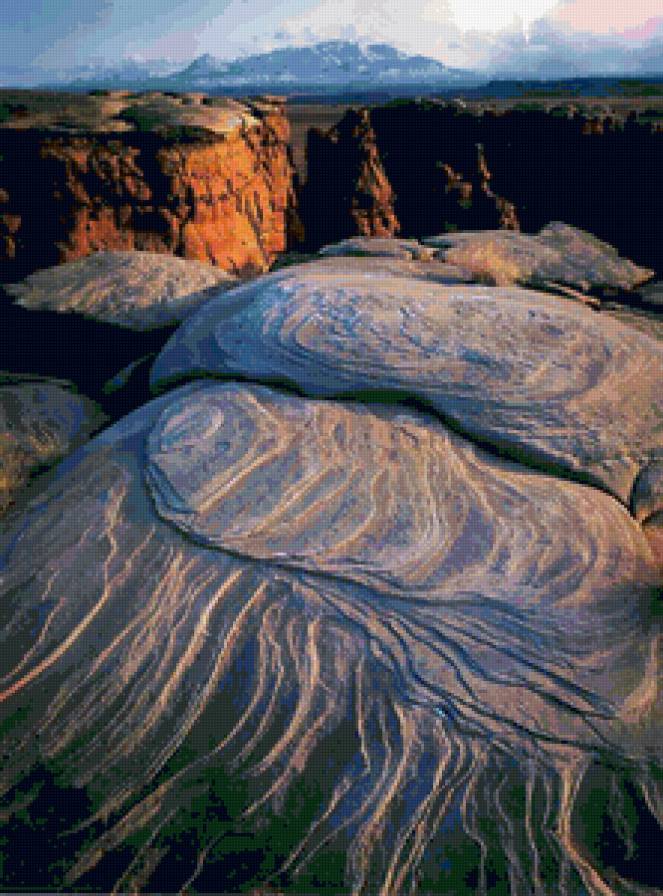 Удивительные горные узоры - горы, пейзаж - предпросмотр