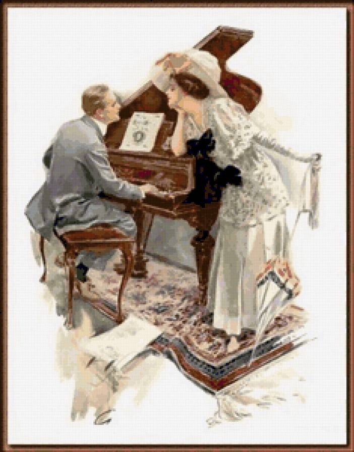 Серия "Портрет" - девушка, люди, пианино, пара, мужчина, двое - предпросмотр