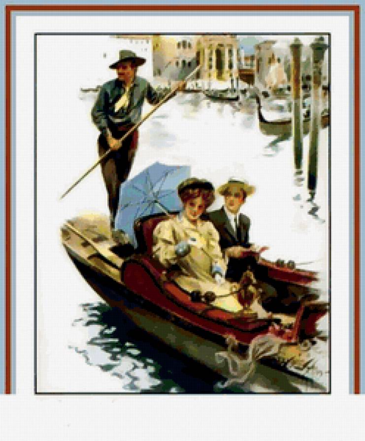 Серия "Портрет" - пейзаж, мужчины, лодка, пара, девушка, люди, река - предпросмотр