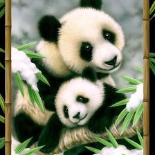 Схема вышивки «Панды»