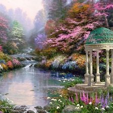 Схема вышивки «Беседка у воды»