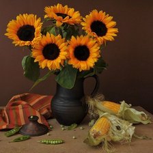 Схема вышивки «Натюрморт с подсолнухами»