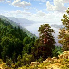 Схема вышивки «Пейзаж лес»