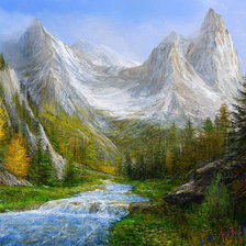 Схема вышивки «Горы»