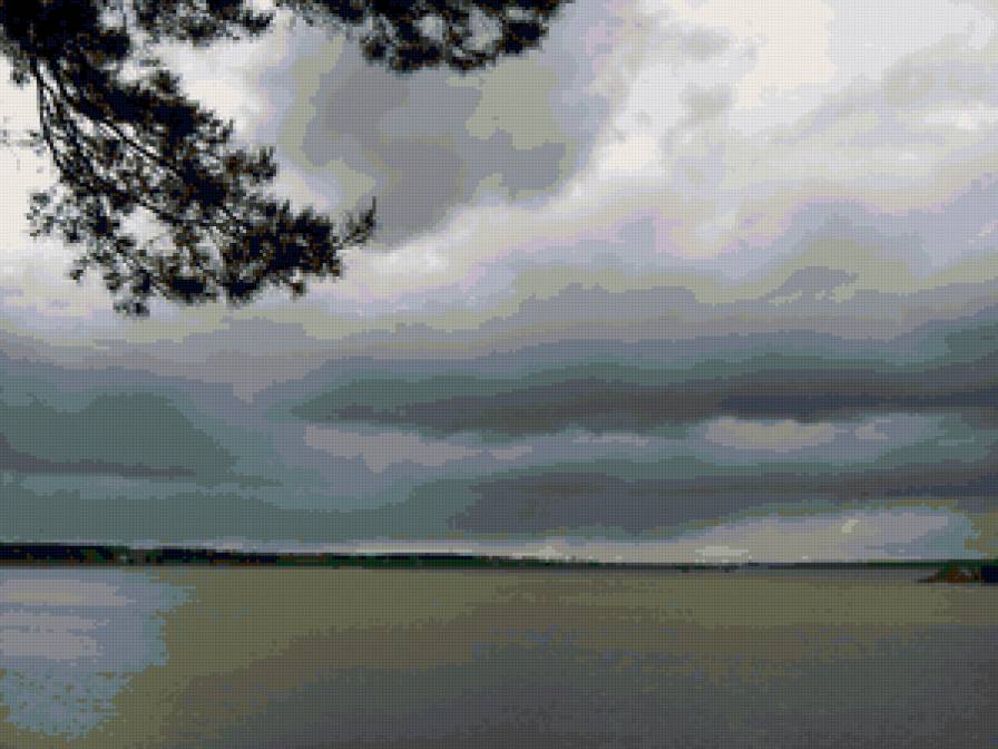 Гроза начинается - небо, тучи, гроза, море - предпросмотр