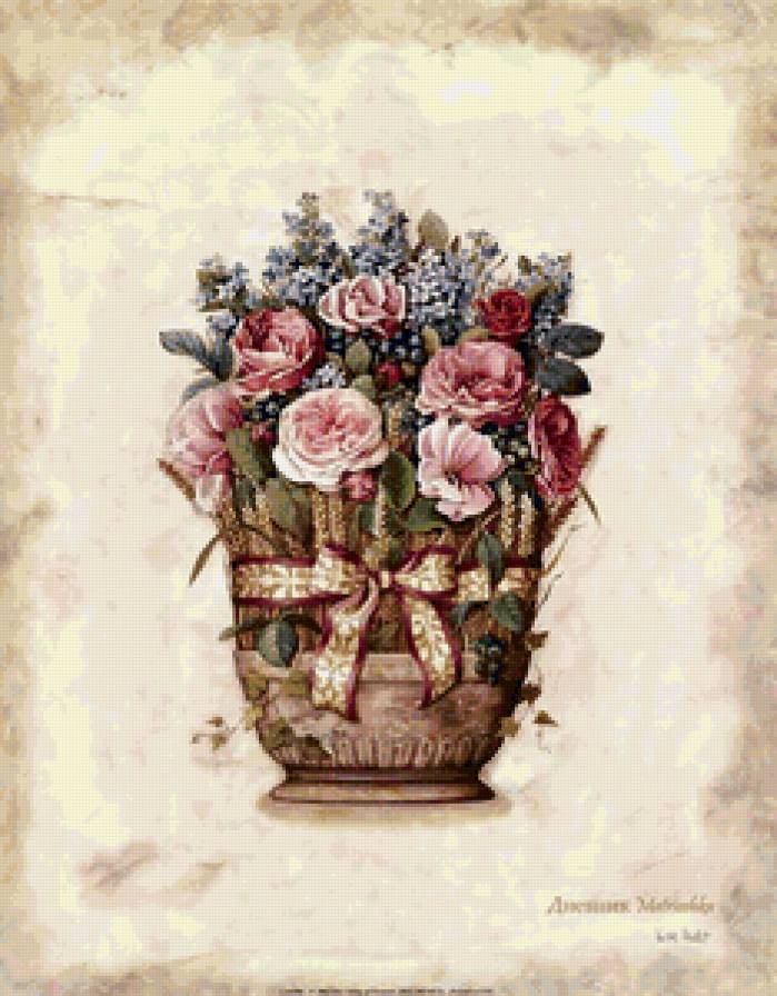 Цветочный винтаж - lisa audit, живопись - предпросмотр