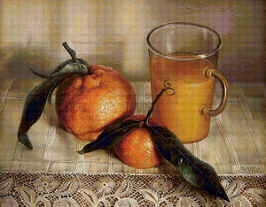 Мандарины - живопись, илиева мария - предпросмотр