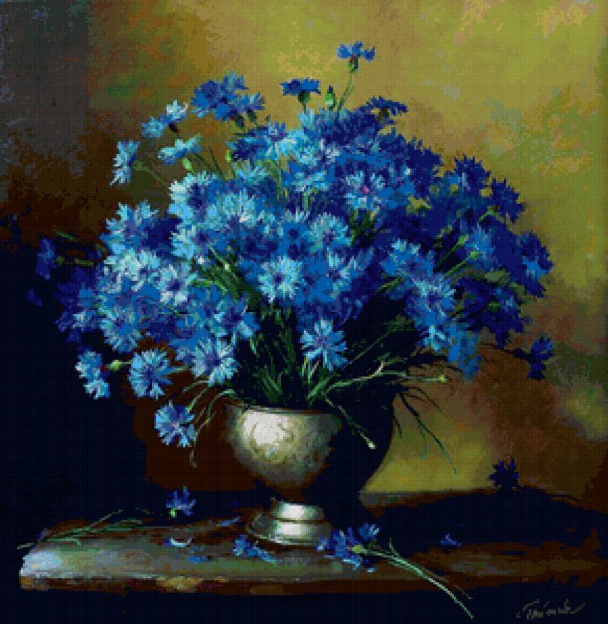 Серия "Букет" - букет, цветы, васильки - предпросмотр