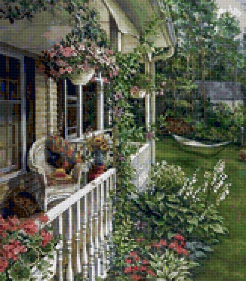 Лето в деревне - деревня, лето, пейзаж - предпросмотр