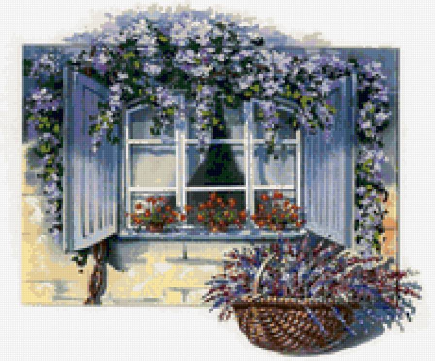 Цветы  на окне 2 - окно, цветы - предпросмотр