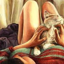 Девочка и кот