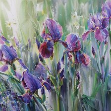 Схема вышивки «ирисы»