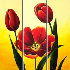 Схема вышивки «Триптих Тюльпаны»