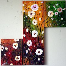 Схема вышивки «Триптих Ромашки»