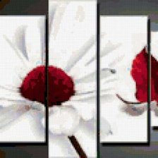 Схема вышивки «Триптих Ромашка и Лист»