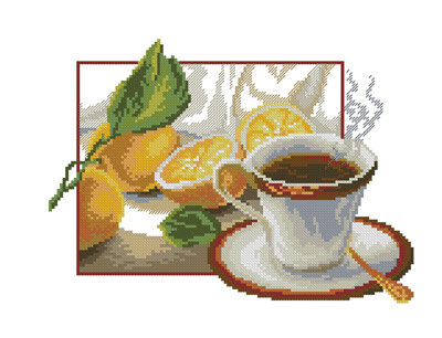 чай с лимоном - лимон, чашка, чайник - оригинал